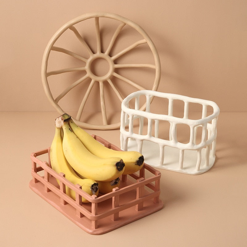 Fruit basket – Resin material – Unique cage design – Versatile storage solution for home décor 1