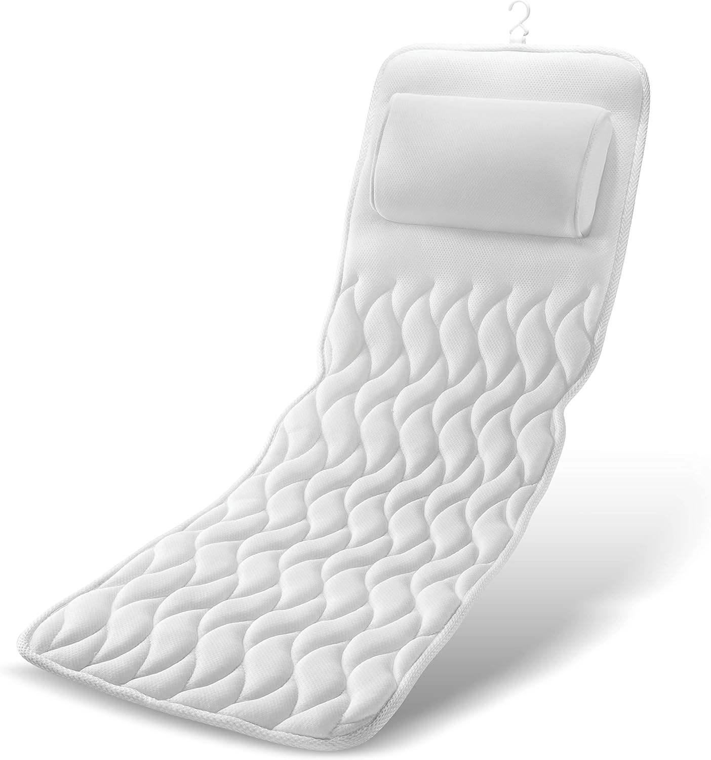 Full body bath pillow – Ergonomic mesh – White – Comfortable support for tub relaxation 0