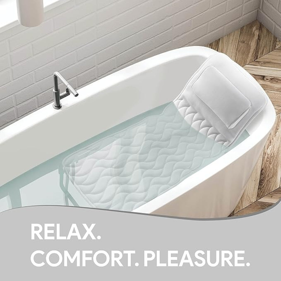 Full body bath pillow – Ergonomic mesh – White – Comfortable support for tub relaxation 2
