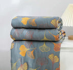 Ginkgo Leaf Throw Blanket – Reversible Cotton Comfort 0