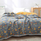 Ginkgo Leaf Throw Blanket – Reversible Cotton Comfort 1