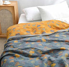 Ginkgo Leaf Throw Blanket – Reversible Cotton Comfort 2