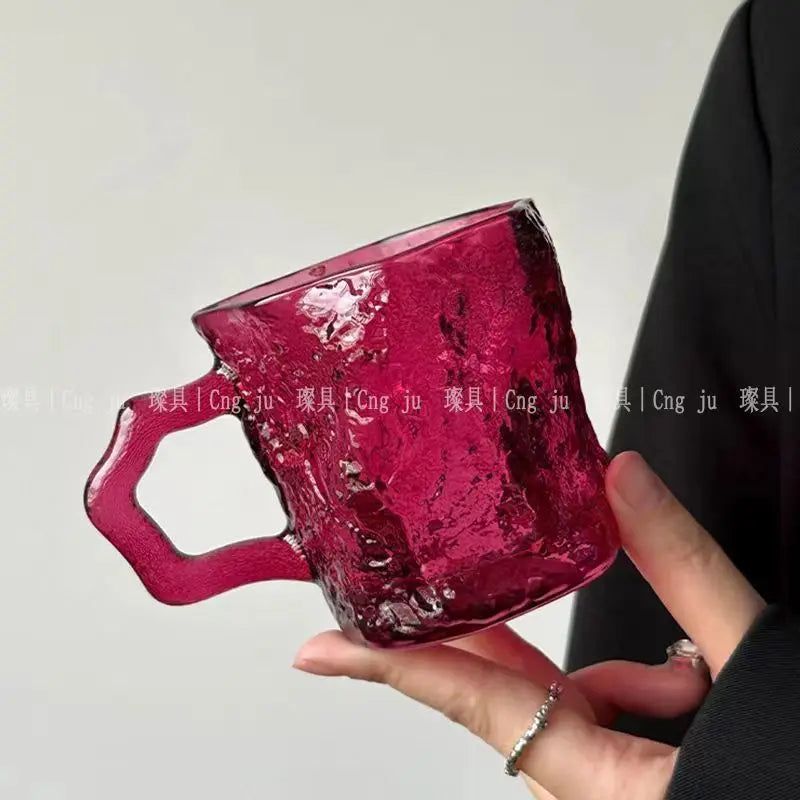 Glass coffee mug – Black rock design – Stylish drinkware for home or office 6