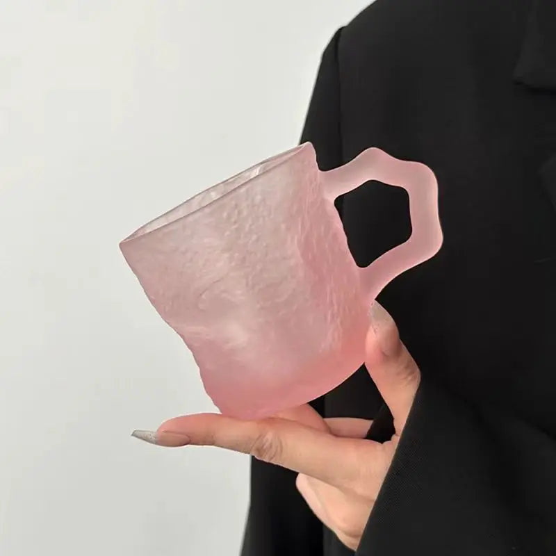 Glass coffee mug – Black rock design – Stylish drinkware for home or office 7