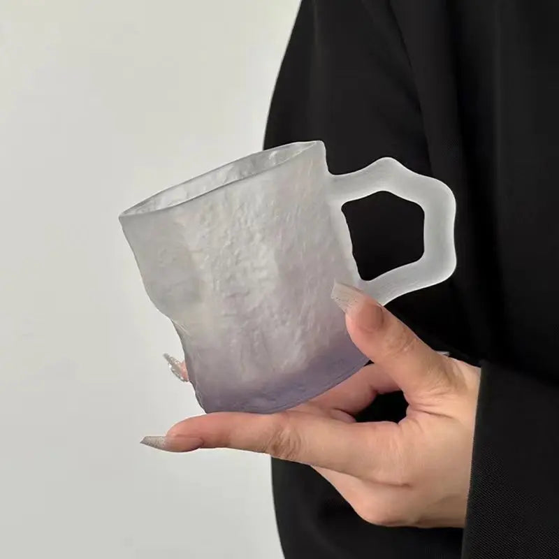 Glass coffee mug – Black rock design – Stylish drinkware for home or office 9