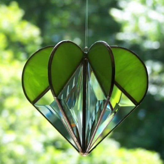 Handmade Heart-Shaped Sun Catcher Crystal – Colorful Acrylic Window Decoration for Vibrant Rainbow Effects-2
