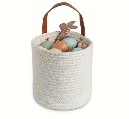 Hanging basket set – Woven cotton rope – Rustic storage solution – Ideal for plants and home décor 0