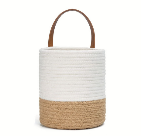 Hanging basket set – Woven cotton rope – Rustic storage solution – Ideal for plants and home décor 8