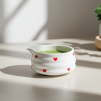 Heart-Shaped Japanese Matcha Bowl Set with Whisk – Authentic Ceremonial Tea Set