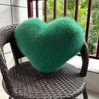 Heart-Shaped Plush Throw Pillow in Soft Faux Fur – Cozy Decorative Couch Pillow for Living Room Accents 2