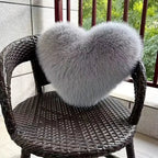 Heart-Shaped Plush Throw Pillow in Soft Faux Fur – Cozy Decorative Couch Pillow for Living Room Accents 3