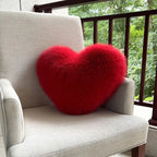 Heart-Shaped Plush Throw Pillow in Soft Faux Fur – Cozy Decorative Couch Pillow for Living Room Accents 4