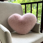 Heart-Shaped Plush Throw Pillow in Soft Faux Fur – Cozy Decorative Couch Pillow for Living Room Accents 5