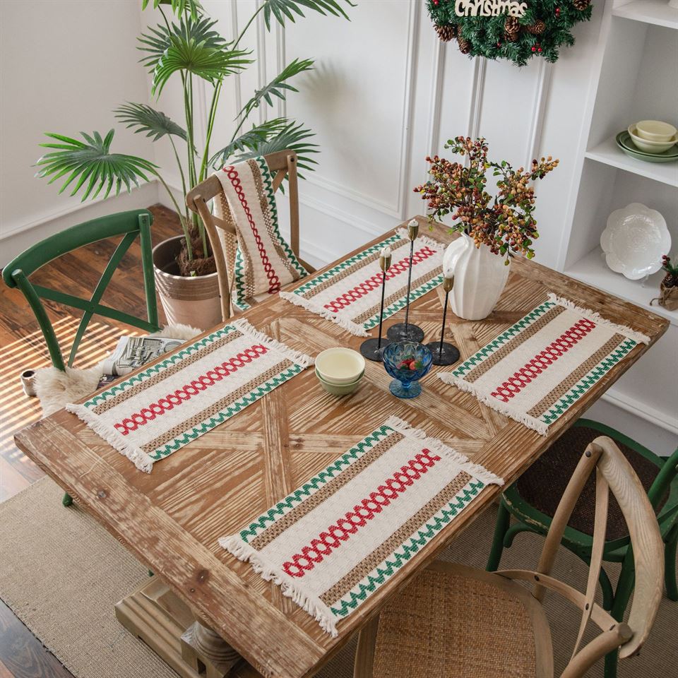 Hemp tablecloth – Handcrafted boho fringe – Natural earthy texture – Perfect for dining occasions 5