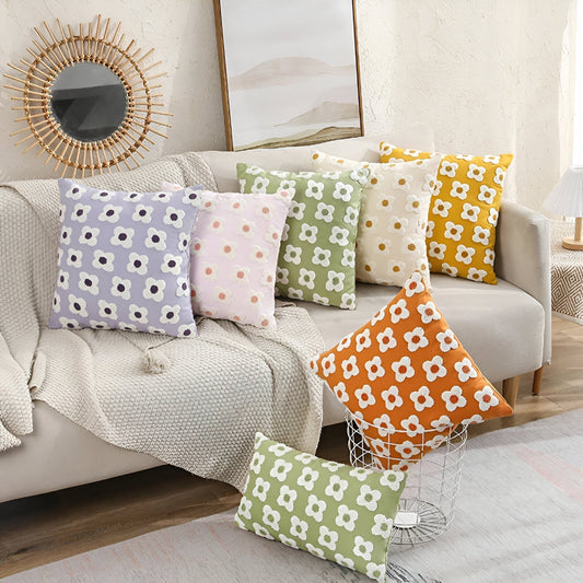 Playful Embroidered Pillow Cover – Stylish Sofa Cushion for Your Home