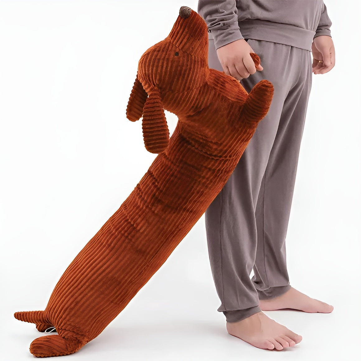 Sweet Corded Dachshund Plush Pillow