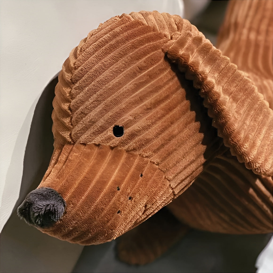 Sweet Corded Dachshund Plush Pillow