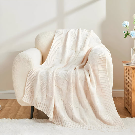 Elegant Knit Blanket – Perfect for Bed & Sofa