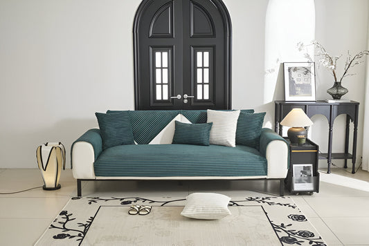 Non-slip plush velour sofa cover for modern furnishings