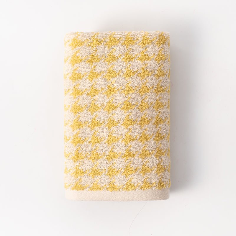Houndstooth towel set – Soft cotton – Elegant design – Stylish bathroom accessory 0