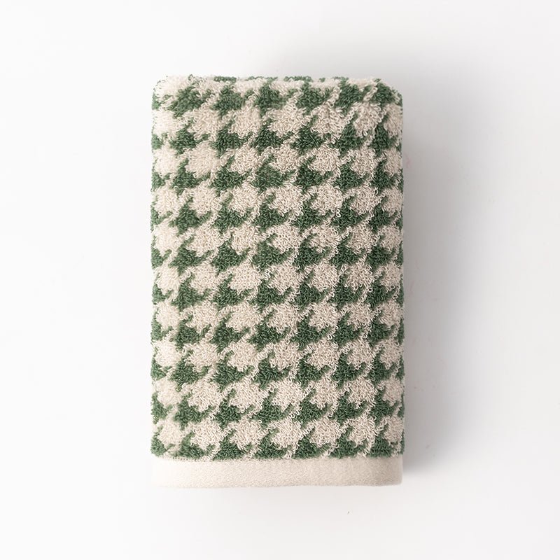 Houndstooth towel set – Soft cotton – Elegant design – Stylish bathroom accessory 14