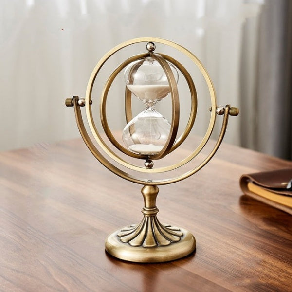Hourglass timer – Vintage design – Glass and wood – 15, 30, or 60-minute intervals – Elegant home decor 0