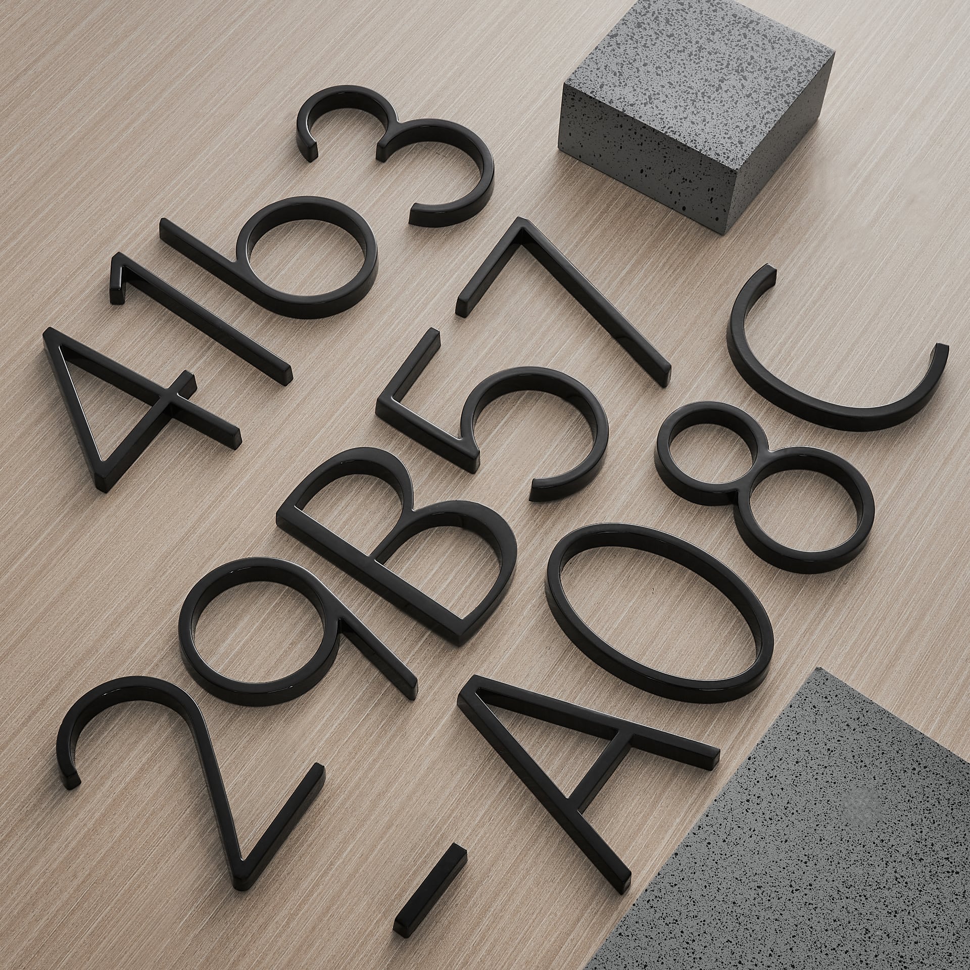 House numbers – Modern black zinc alloy – Floating style – Weather-resistant address signs for enhanced visibility 0