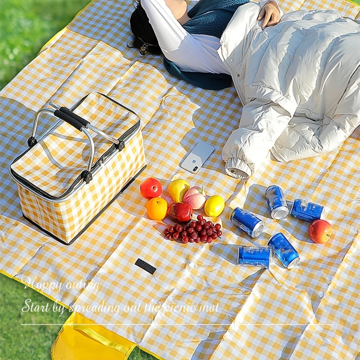Insulated Picnic Basket Cooler - Foldable Handheld Design, Spacious 15.7x9.1x7.9 Inches for Outdoor Use 4