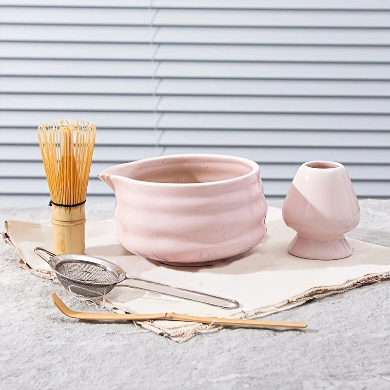Japanese Ceramic Matcha Set with Bowl, Whisk, and Accessories - Complete Matcha Tea Starter Kit 0