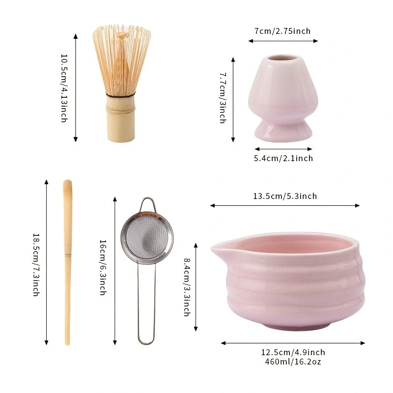 Japanese Ceramic Matcha Set with Bowl, Whisk, and Accessories - Complete Matcha Tea Starter Kit 2
