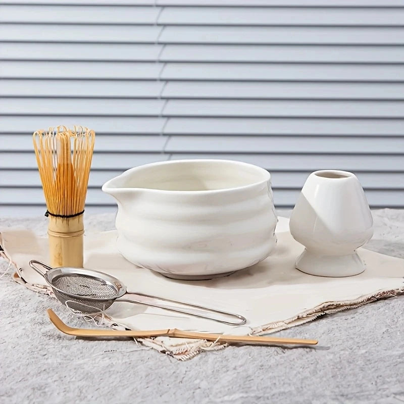 Japanese Ceramic Matcha Set with Bowl, Whisk, and Accessories - Complete Matcha Tea Starter Kit 4
