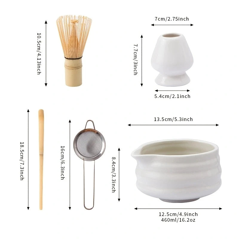 Japanese Ceramic Matcha Set with Bowl, Whisk, and Accessories - Complete Matcha Tea Starter Kit 5