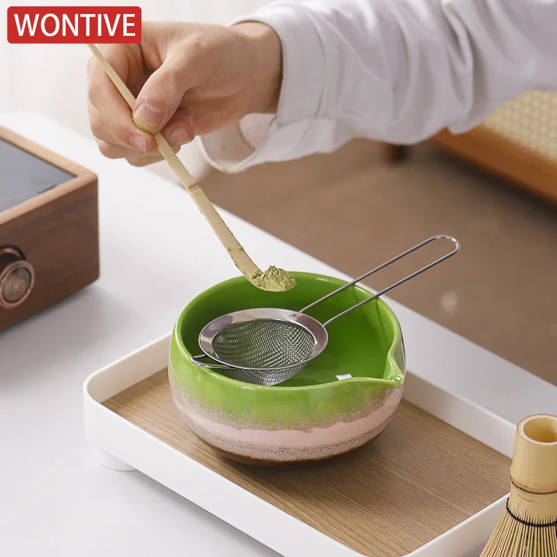 Japanese Matcha Set - Ceramic Bowl, Bamboo Whisk, and Tea Scoop for Authentic Matcha Experience 4