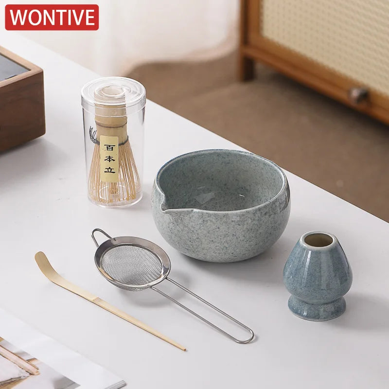Japanese Matcha Set - Ceramic Bowl, Bamboo Whisk, and Tea Scoop for Authentic Matcha Experience 5