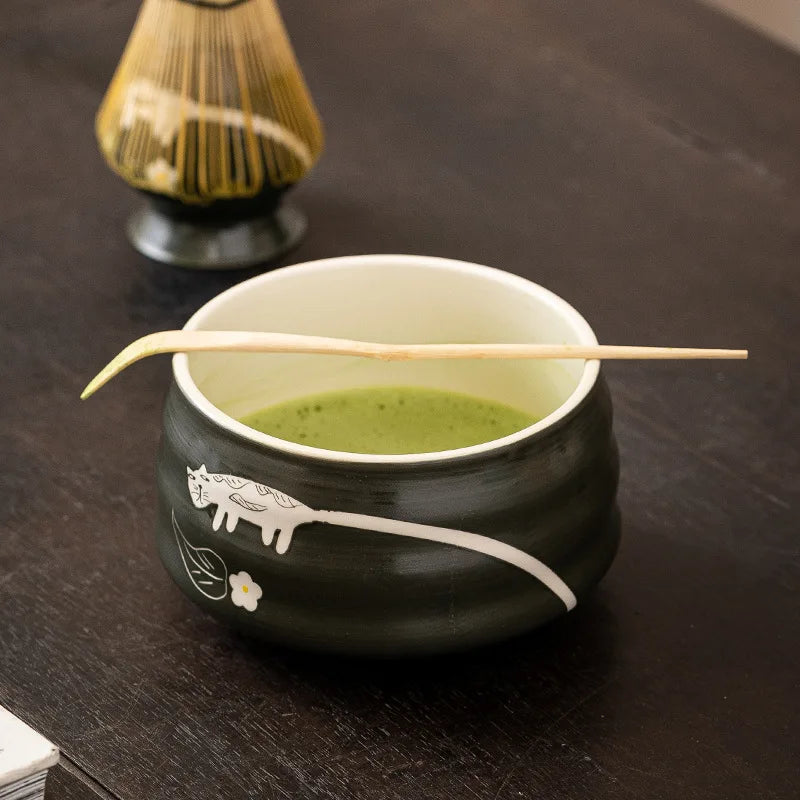Japanese Matcha Tea Set - 5-Piece Ceramic Matcha Set with Whisk, Scoop, and Holders - Perfect Tea Gift Set 1