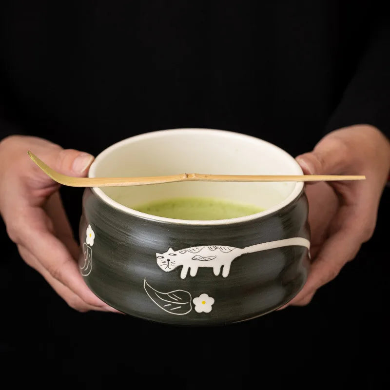 Japanese Matcha Tea Set - 5-Piece Ceramic Matcha Set with Whisk, Scoop, and Holders - Perfect Tea Gift Set 3