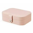 Jewelry Box for Women – Luxurious Leather – Portable Travel Jewelry Organizer – Double-Layered Design 0