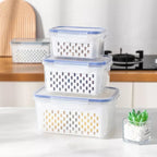 Kitchen Essentials | Food Storage Containers Set with Lids & Strainer - Keep Produce Fresh Longer 0