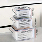 Kitchen Essentials | Food Storage Containers Set with Lids & Strainer - Keep Produce Fresh Longer 1