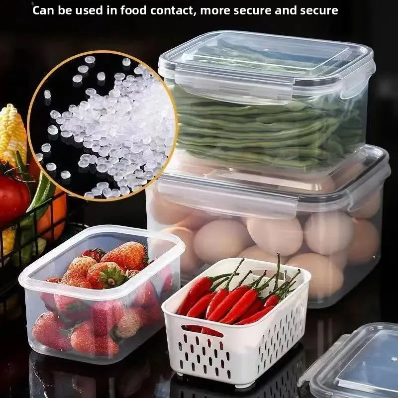 Kitchen Essentials | Food Storage Containers Set with Lids & Strainer - Keep Produce Fresh Longer 3