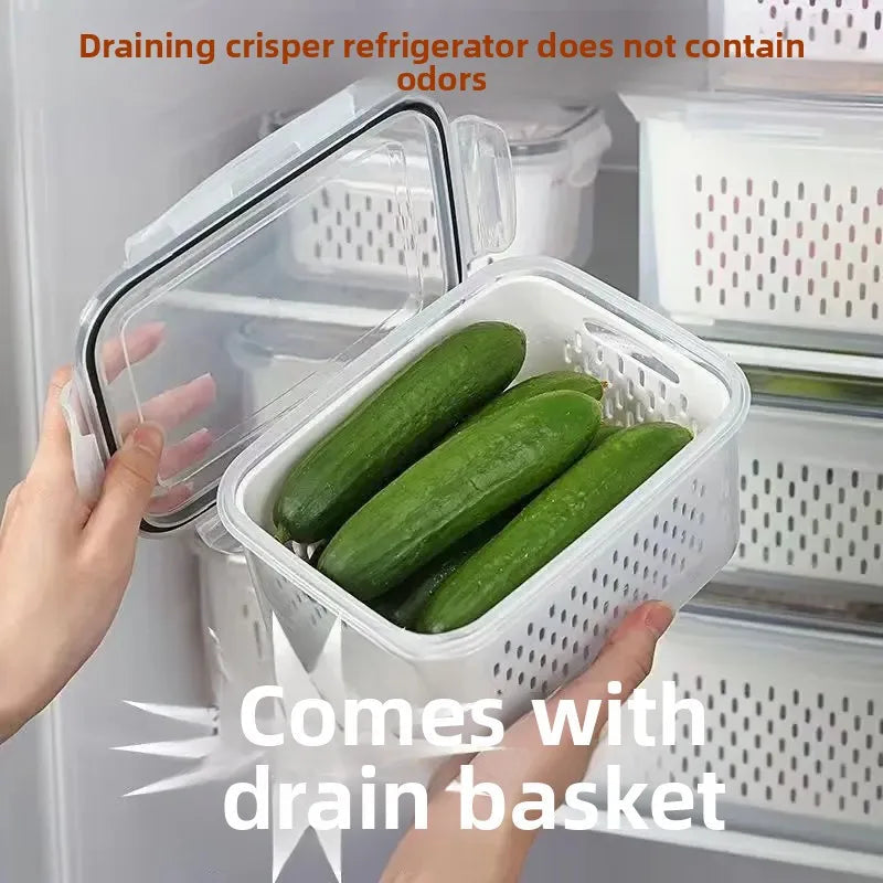Kitchen Essentials | Food Storage Containers Set with Lids & Strainer - Keep Produce Fresh Longer 6