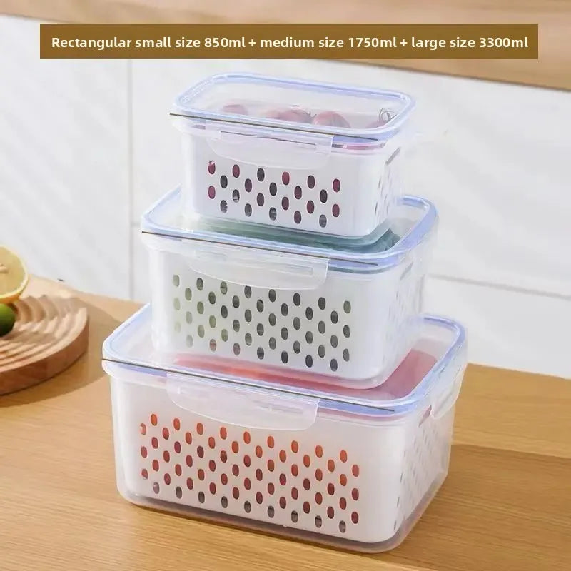 Kitchen Essentials | Food Storage Containers Set with Lids & Strainer - Keep Produce Fresh Longer 7