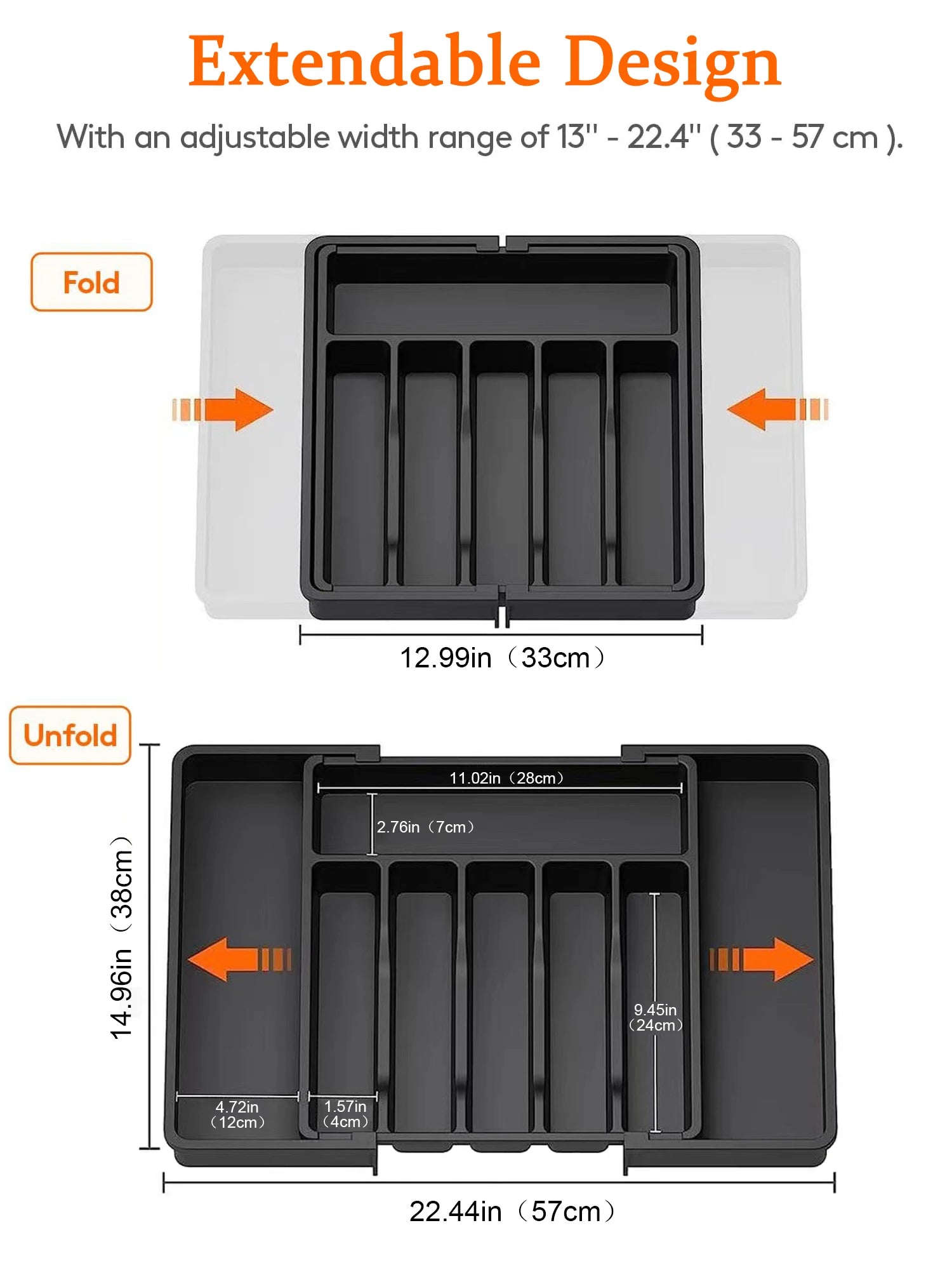 Kitchen drawer organizer – Expandable plastic – Adjustable dividers – Ideal for utensils and home organization 2