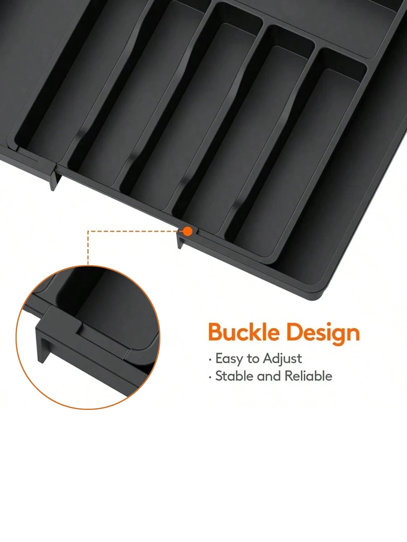 Kitchen drawer organizer – Expandable plastic – Adjustable dividers – Ideal for utensils and home organization 5