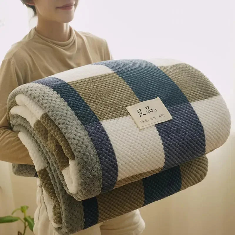 Knit blanket throw – Soft chenille – Machine washable – Cozy home accessory for couch or bed 0