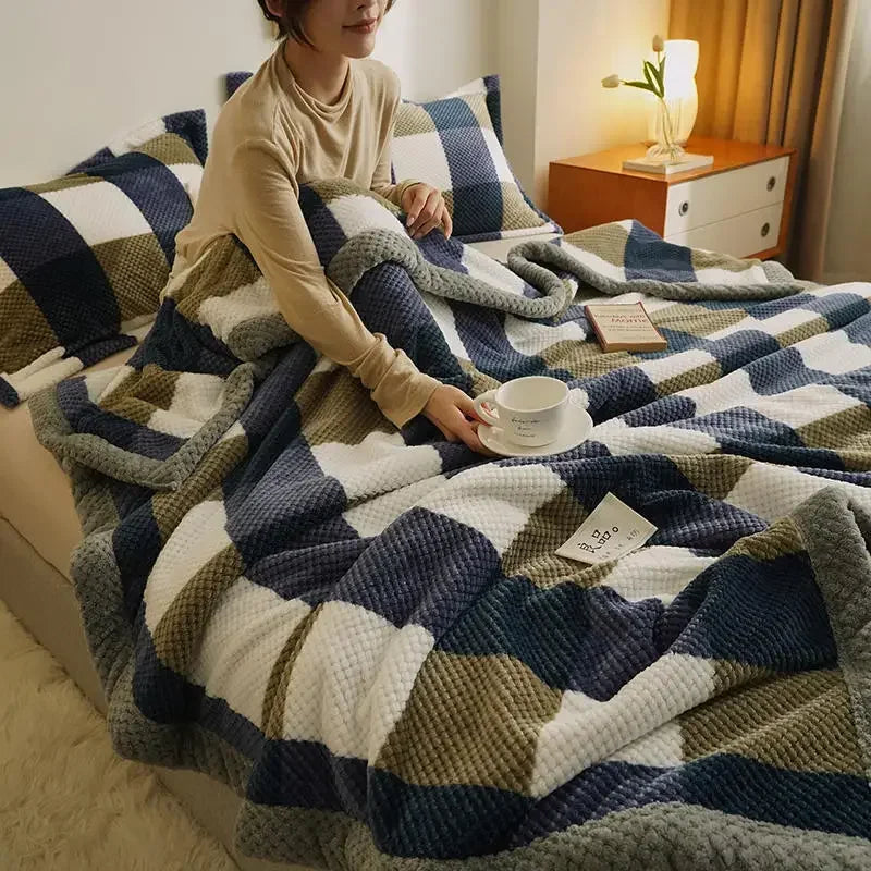 Knit blanket throw – Soft chenille – Machine washable – Cozy home accessory for couch or bed 1
