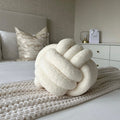 Knot pillow – Hand-woven fabric – Natural tones – Cozy accent for sofas and beds – 18 x 18 in 0