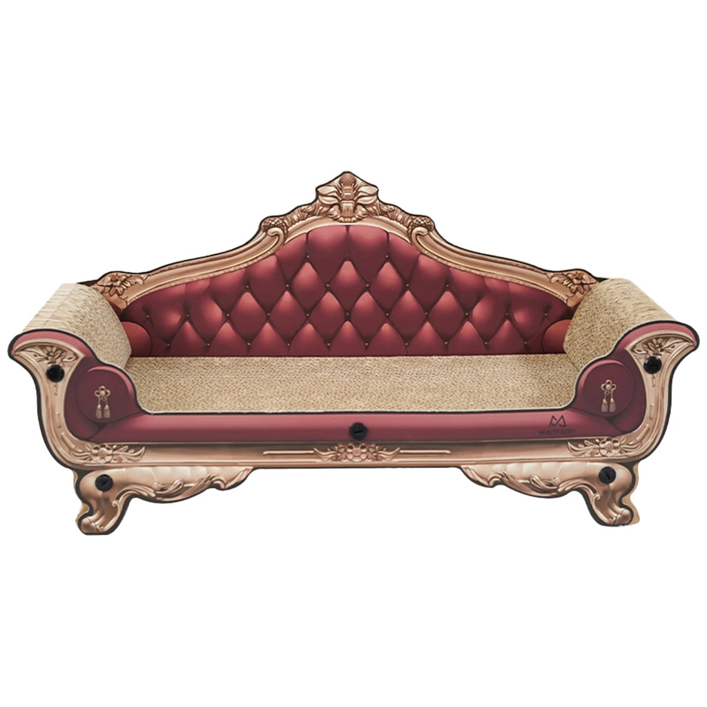 Large cardboard cat scratcher sofa bed in a stylish design, featuring a cozy lounge area for cats. Made from durable, eco-friendly cardboard with a natural 6