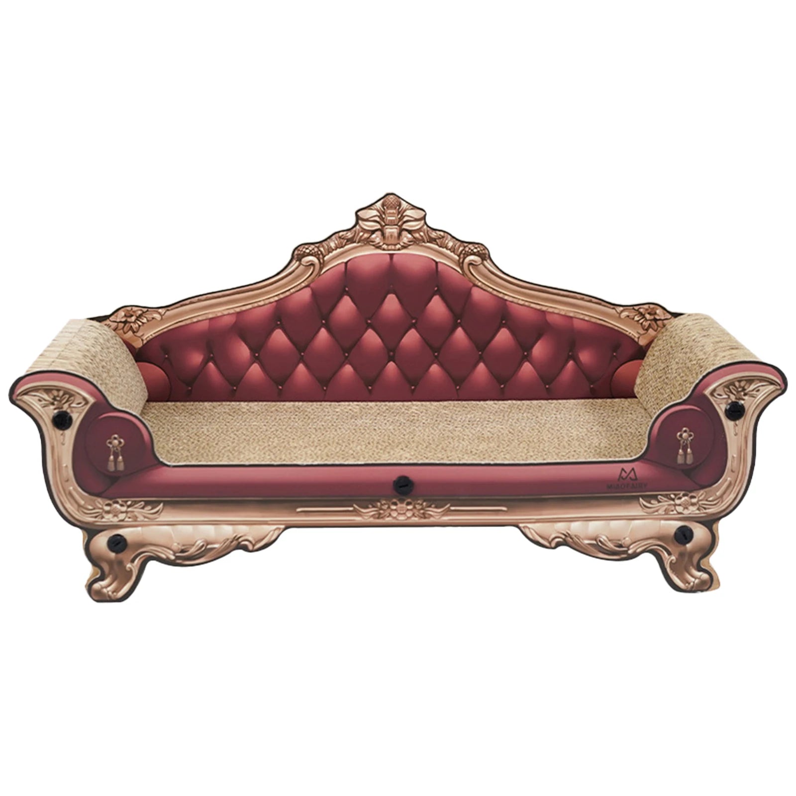 Large cardboard cat scratcher sofa bed in a stylish design, featuring a cozy lounge area for cats. Made from durable, eco-friendly cardboard with a natural 6