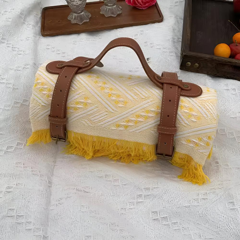 Large Waterproof Picnic Blanket – Durable Outdoor Mat with Elegant Diamond Weave Design, Lightweight and Portable, 71x71 9